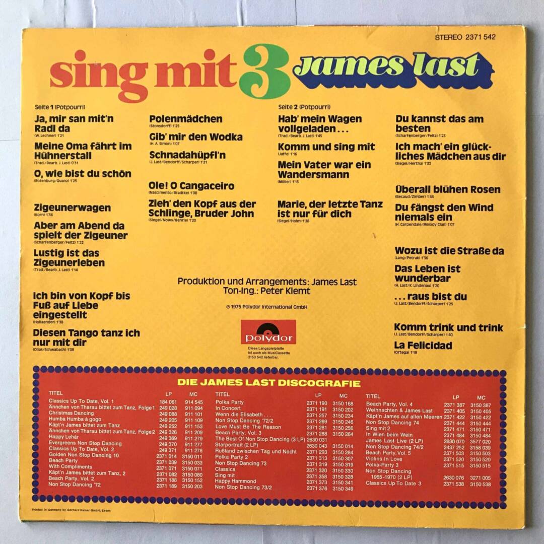 James Last – Sing Mit 3 (1-12″-Vinyl-LP)